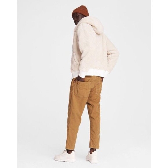 rag & bone Men's Damon Faux-Shearling Full-Zip Hoodie Ivory M BNWT $395 - Picture 6 of 9